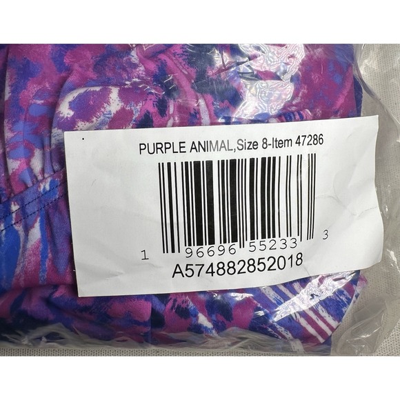 Kim Gravel x Swimsuits For All Scoop Neck Tankini Set w/Bike Short Sz 8 Purple - Picture 6 of 6